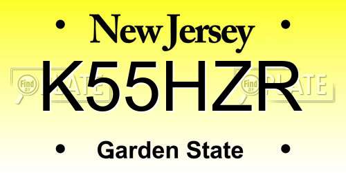 K55HZR New Jersey License Plate