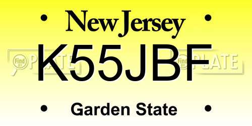 K55JBF New Jersey License Plate