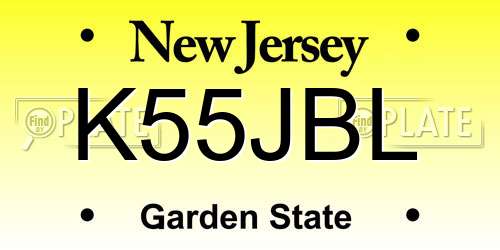 K55JBL New Jersey License Plate