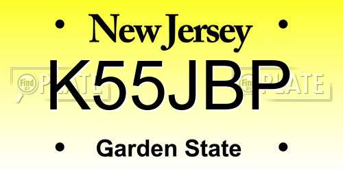 K55JBP New Jersey License Plate