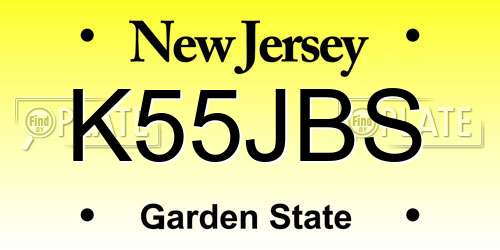 K55JBS New Jersey License Plate