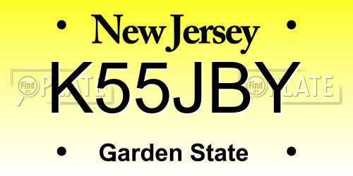 K55JBY New Jersey License Plate