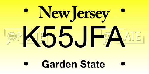 K55JFA New Jersey License Plate