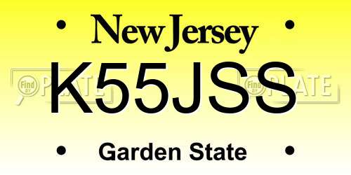 K55JSS New Jersey License Plate