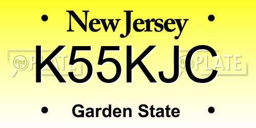K55KJC New Jersey License Plate