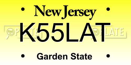 K55LAT New Jersey License Plate