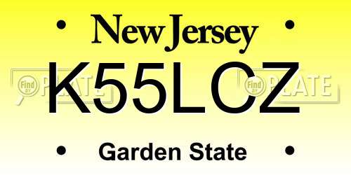 K55LCZ New Jersey License Plate