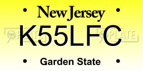 K55LFC New Jersey License Plate