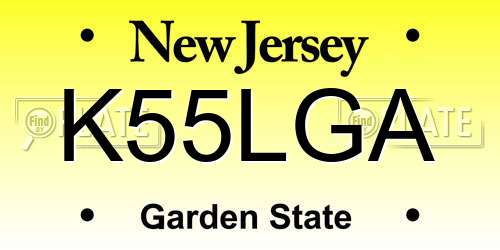 K55LGA New Jersey License Plate