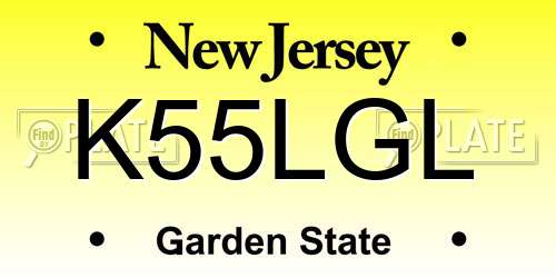 K55LGL New Jersey License Plate