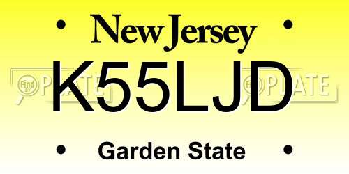 K55LJD New Jersey License Plate