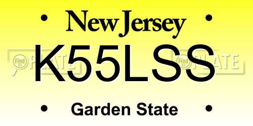 K55LSS New Jersey License Plate