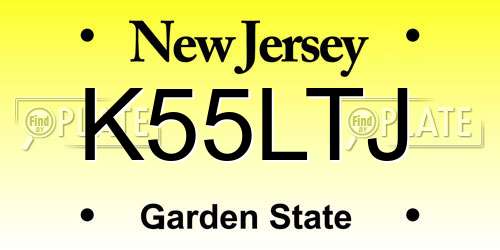 K55LTJ New Jersey License Plate