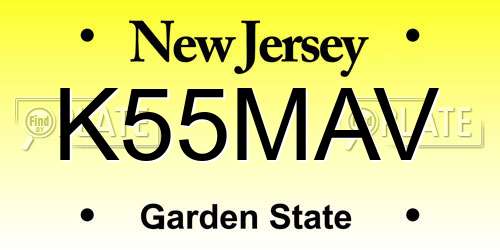 K55MAV New Jersey License Plate