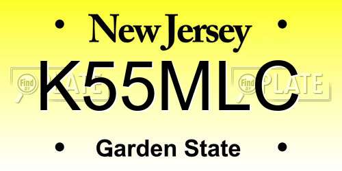K55MLC New Jersey License Plate