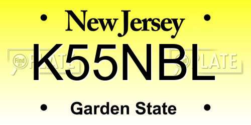 K55NBL New Jersey License Plate