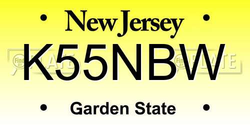 K55NBW New Jersey License Plate