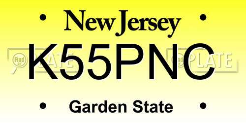 K55PNC New Jersey License Plate
