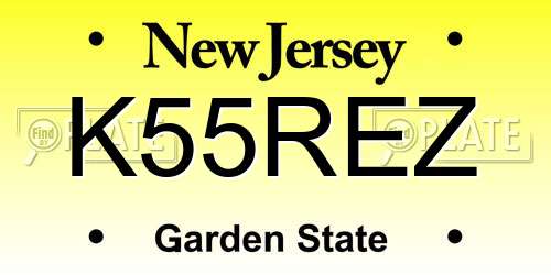 K55REZ New Jersey License Plate