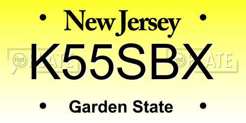 K55SBX New Jersey License Plate