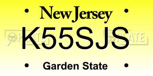 K55SJS New Jersey License Plate
