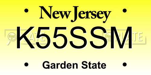 K55SSM New Jersey License Plate