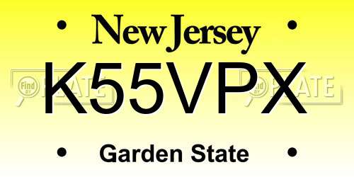 K55VPX New Jersey License Plate