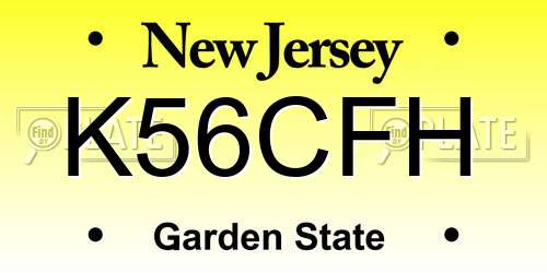 K56CFH New Jersey License Plate