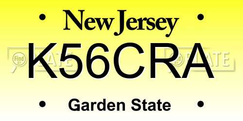 K56CRA New Jersey License Plate