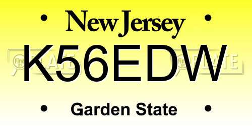 K56EDW New Jersey License Plate