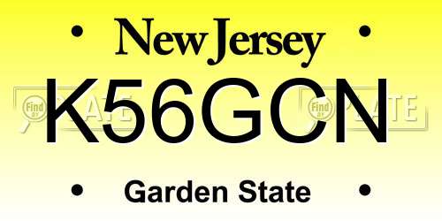K56GCN New Jersey License Plate