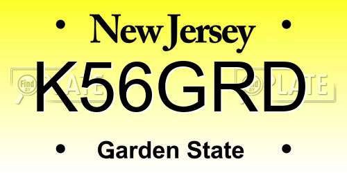 K56GRD New Jersey License Plate