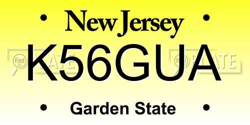 K56GUA New Jersey License Plate