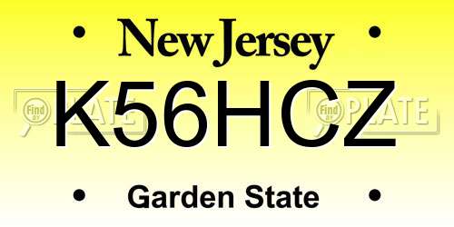 K56HCZ New Jersey License Plate