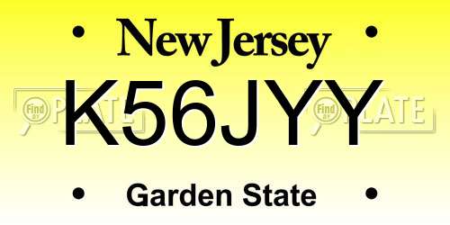 K56JYY New Jersey License Plate