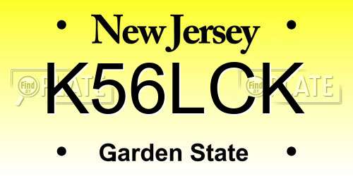 K56LCK New Jersey License Plate