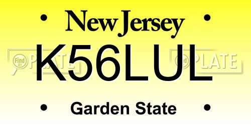 K56LUL New Jersey License Plate