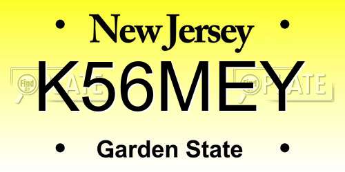 K56MEY New Jersey License Plate