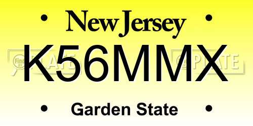 K56MMX New Jersey License Plate