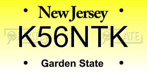K56NTK New Jersey License Plate