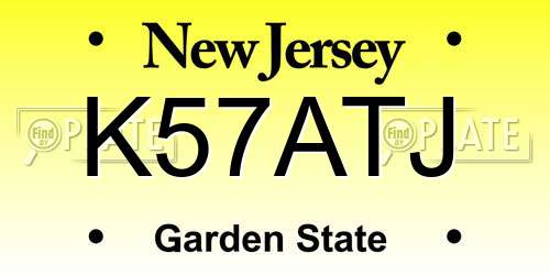 K57ATJ New Jersey License Plate