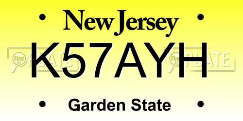 K57AYH New Jersey License Plate
