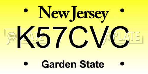 K57CVC New Jersey License Plate
