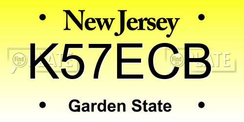 K57ECB New Jersey License Plate