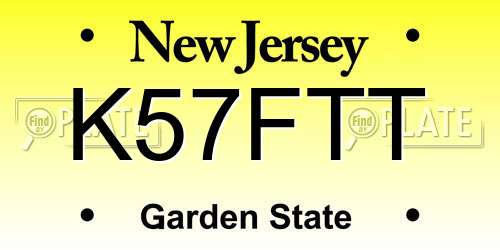 K57FTT New Jersey License Plate