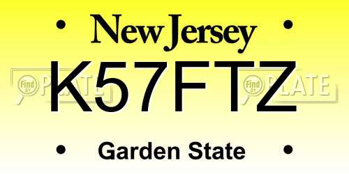 K57FTZ New Jersey License Plate