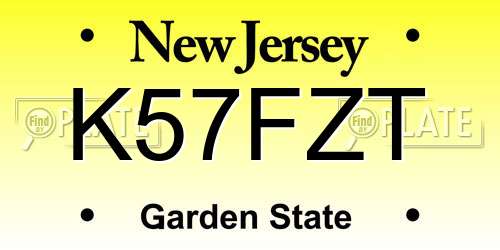 K57FZT New Jersey License Plate