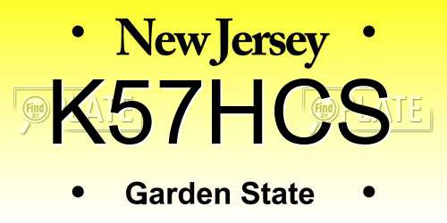 K57HCS New Jersey License Plate