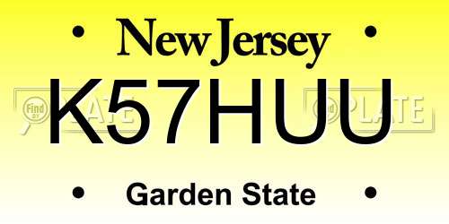 K57HUU New Jersey License Plate