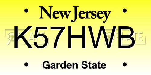 K57HWB New Jersey License Plate